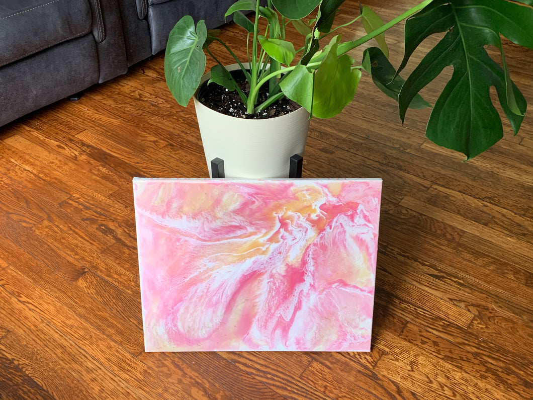 PINK MARBLE RESIN WALL ART